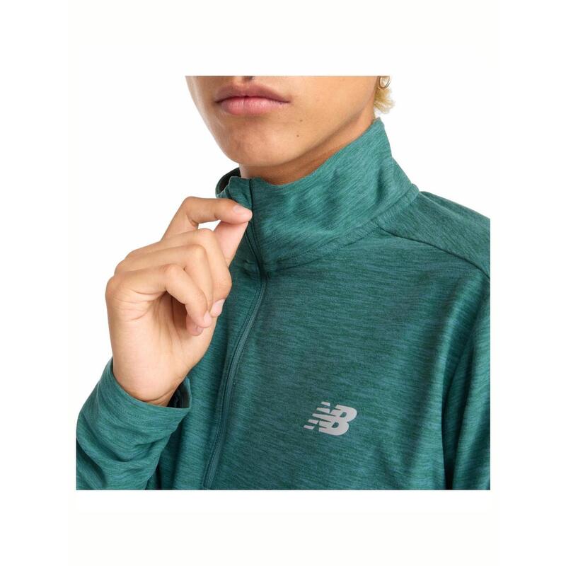 Camiseta para Hombre New balance Space dye 1/4 zip l/s  Verde