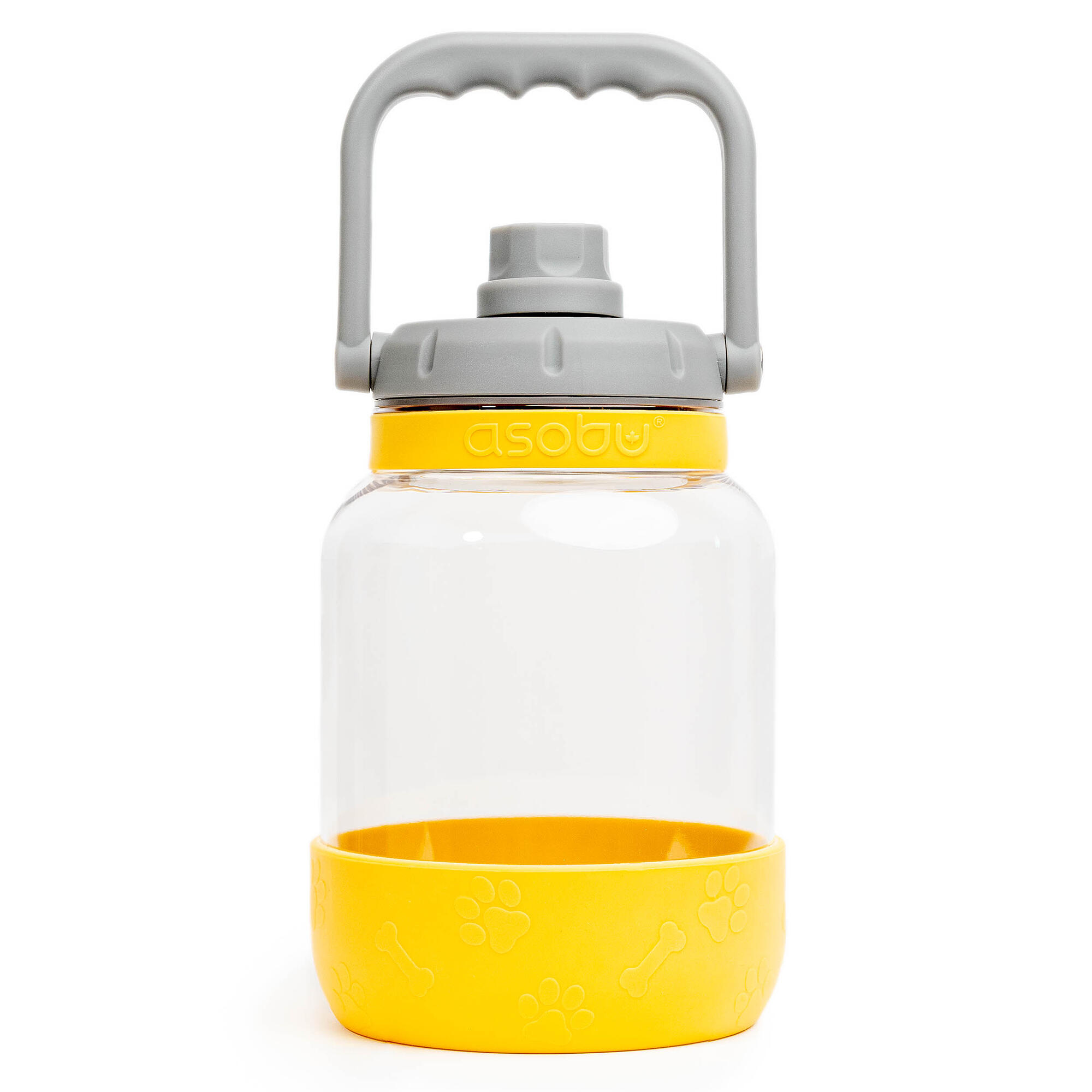 ASOBU Tritan Water Bottle with Dog Bowl Mustard 1.5 Litre