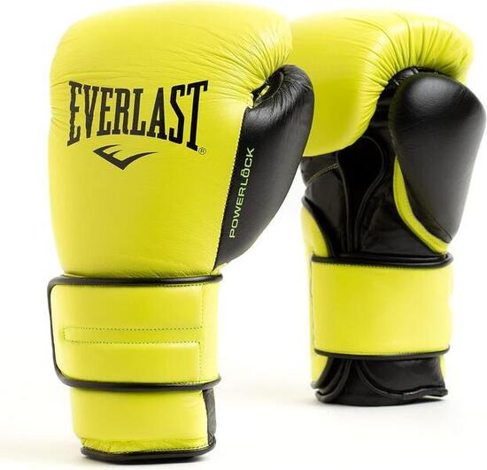 Everlast Powerlock 2 Pro Hook & Loop Guanti da Allenamento | Giallo Neon | 16-OZ