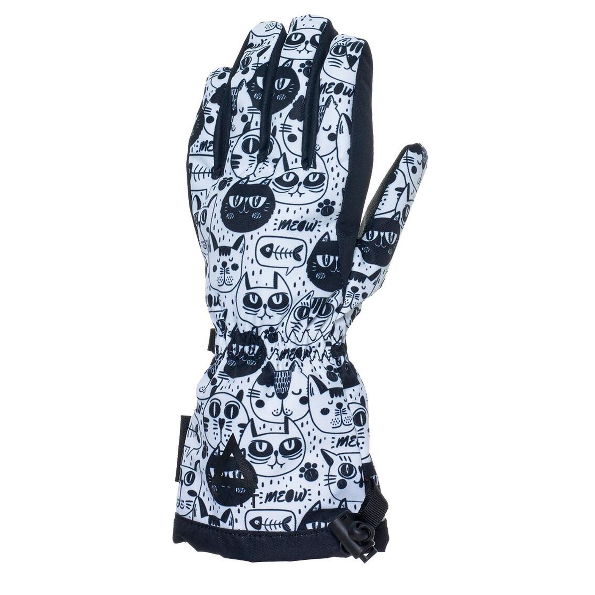 Guantes de esquí Tootex Black & White Cats Kids Multicolor