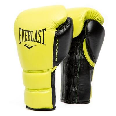 Everlast powerlock 2 pro geveterde training handschoenen | neon geel | 16-oz
