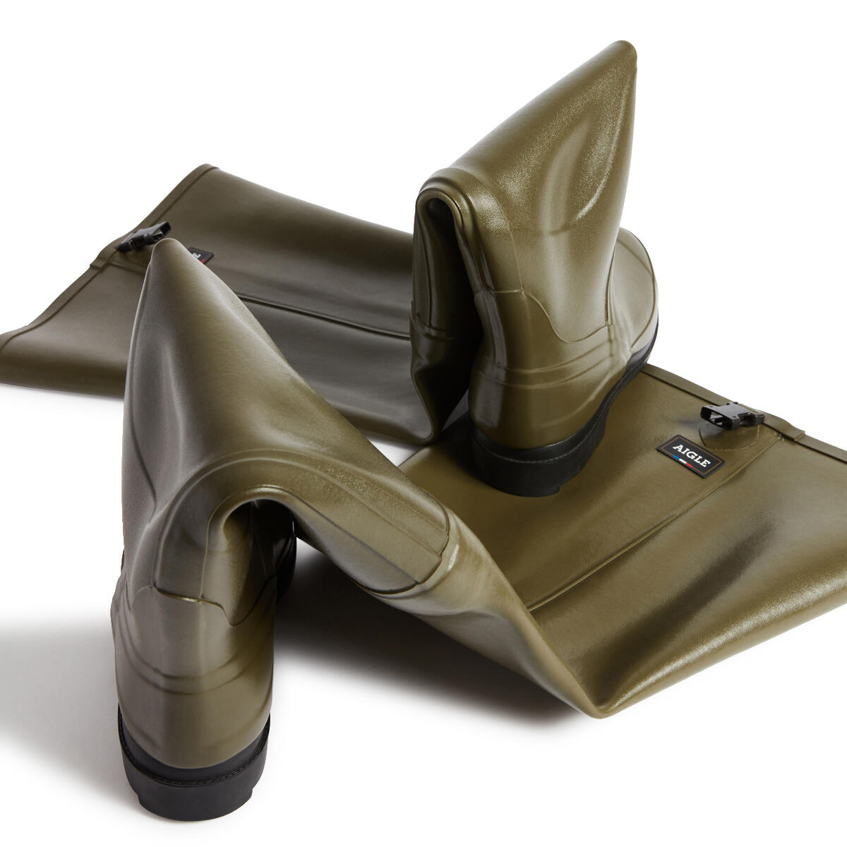 Cuissarde de pêche polyvalente TRUITE Homme Kaki 2/6
