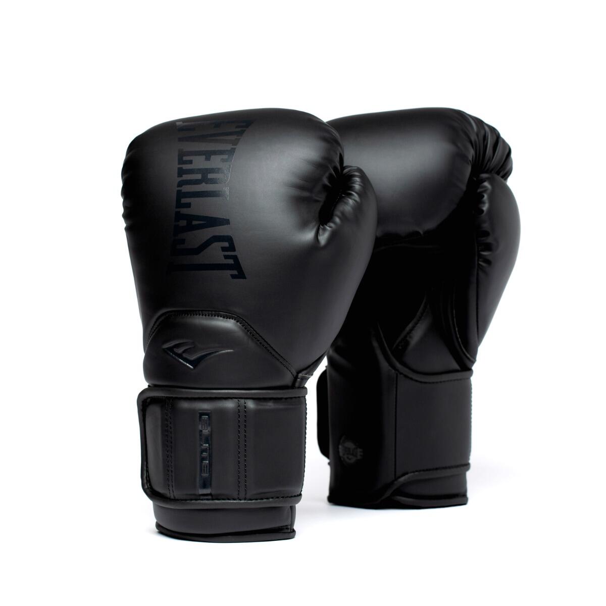 Everlast - Everlast Elite 2 Pro Gants Hook & Loop (kickboxing) | Noir | 16-oz - Gants De Frappe - Noir - 16 Oz - Decathlon