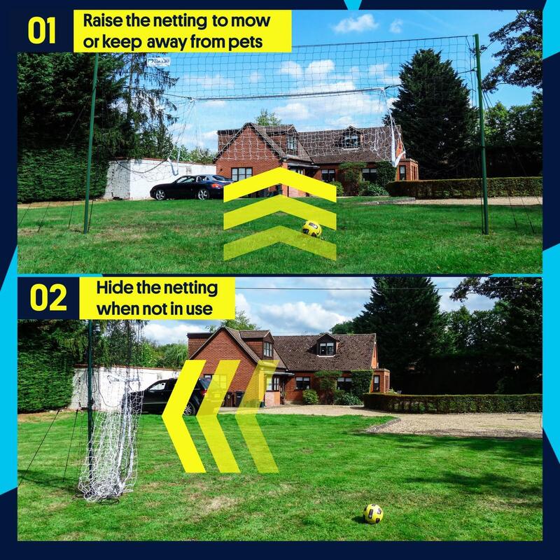 Standaard - Voetbaldoel 2,7m x 1,6m met 3,0m hoge achterwand en rebounder