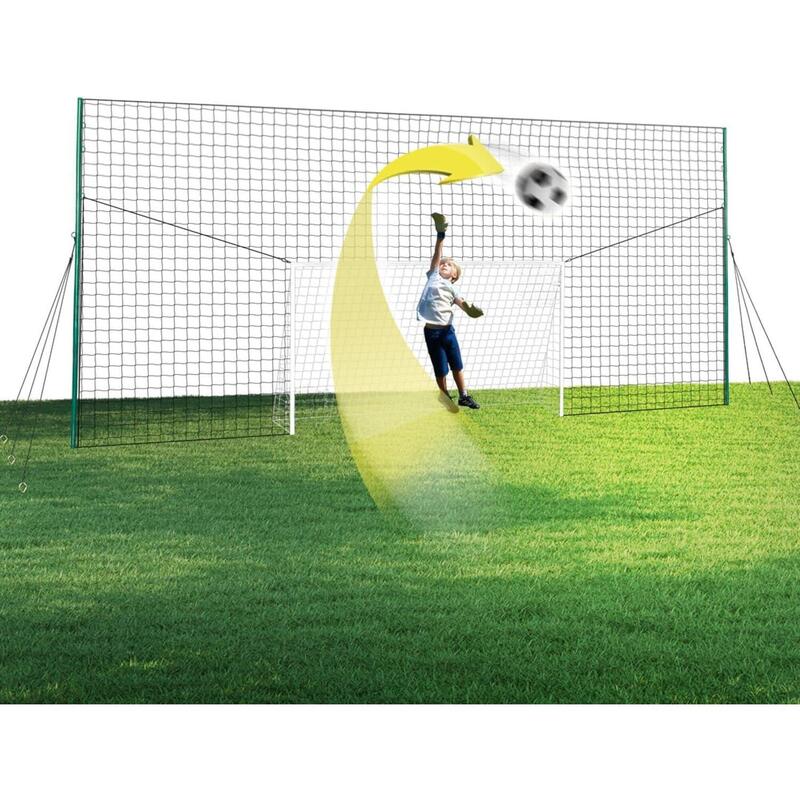 Junior - Voetbaldoel 2,4m x 1,4m met 2,4m hoge achterwand en rebounder