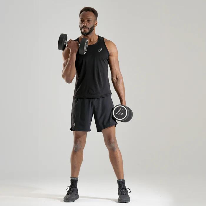 Mancuernas redondas poliuretano 5kg (par) dumbbells evergy 4/5