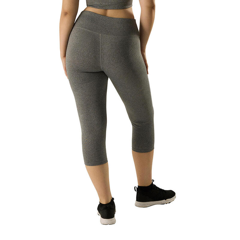 Leggings deportivo capri vientre plano gris