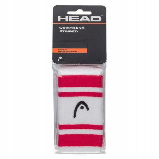 Frotka tenisowa Head Wristband Striped 5" biało-czerwona