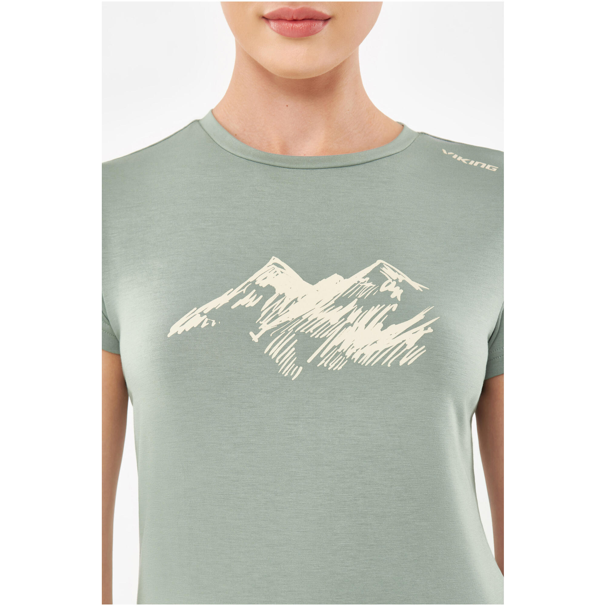 Tee Shirt Randonnée Femme Bambou Viking "Lenta Bamboo Light Lady" Vert 5/7