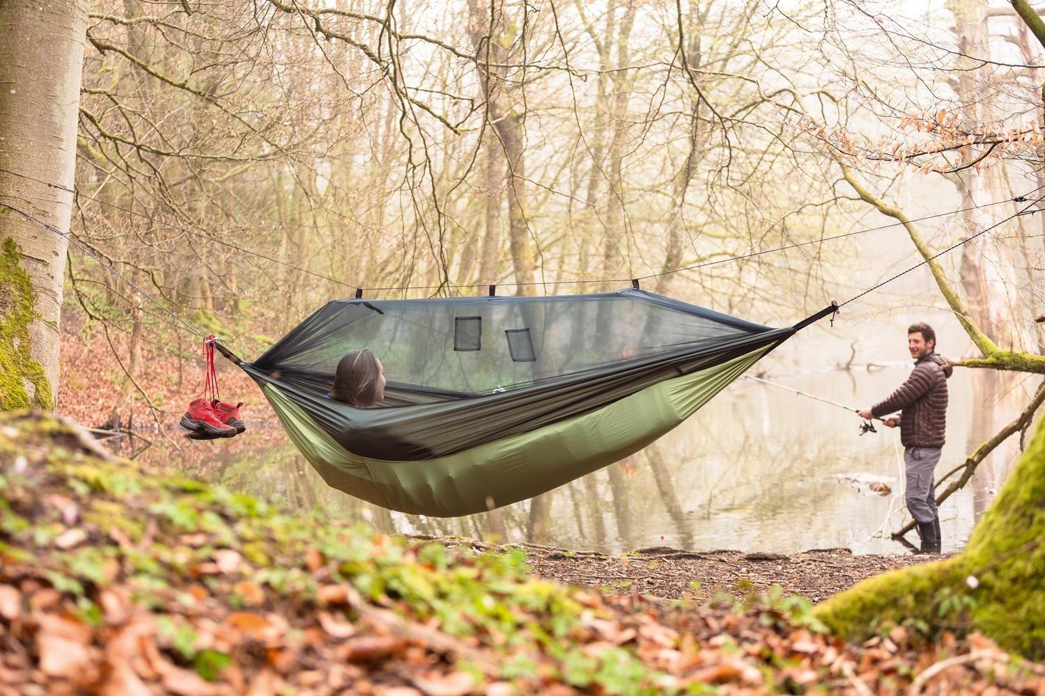 Hamac De Camping Amazonie, Avec Moustiquaire, Thermo, Pour Rando Et Survie