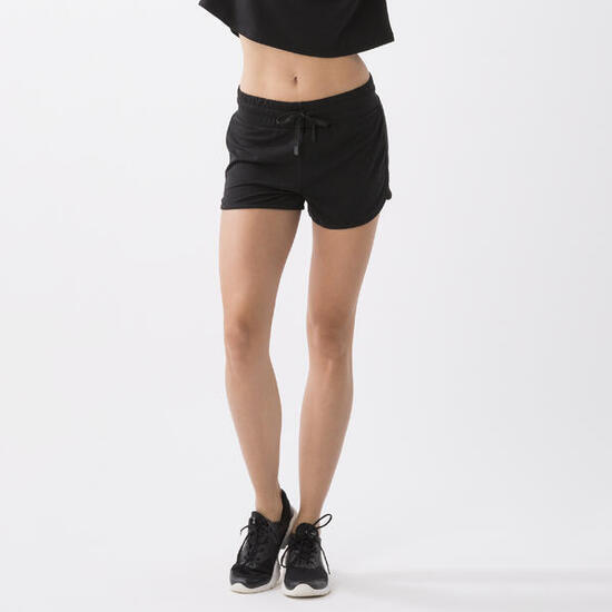 KURZE HOSEN AUS TECHNISCHEM GEWEBE SCHWARZ POLYESTER, LYOCELL, ELASTHAN