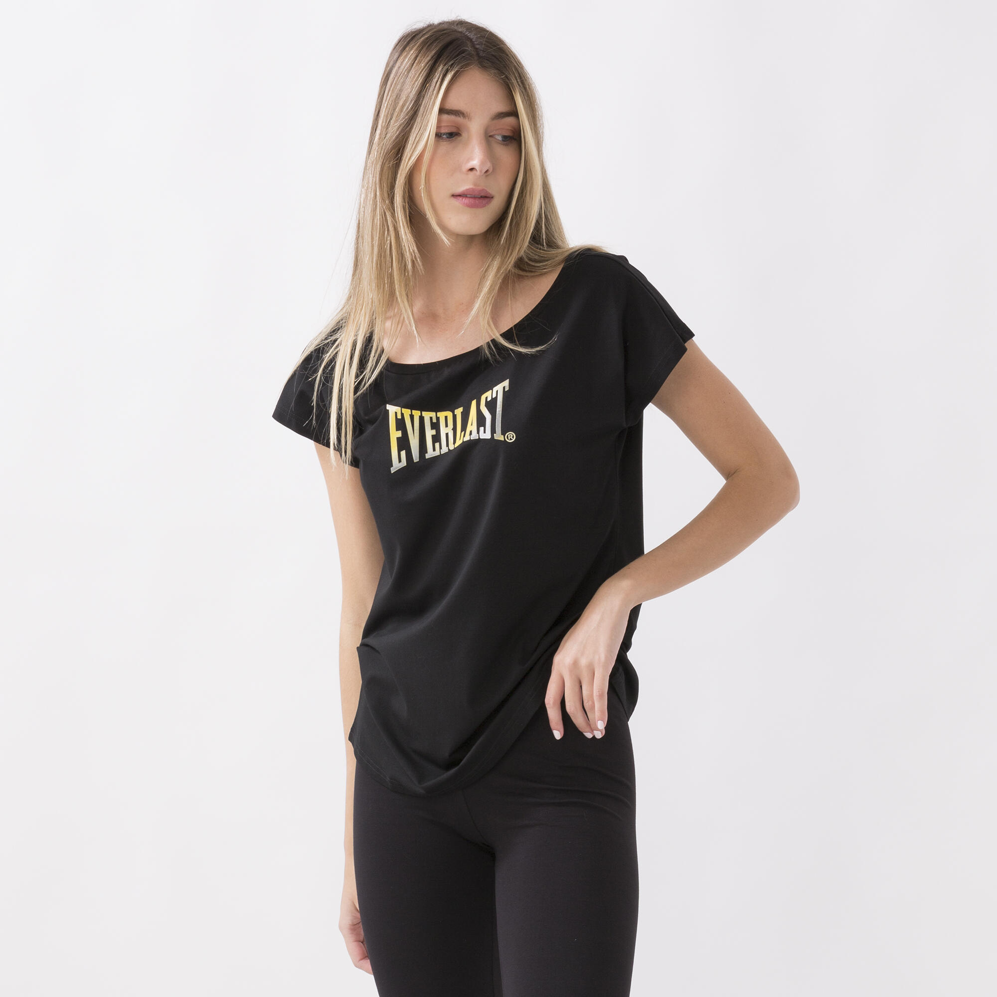 T-SHIRT SPORT IDENTITY IN JERSEY MODAL STRETCH NERO COTONE, MODAL, ELASTAN 2/6