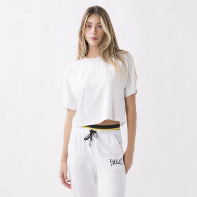 T-SHIRT SPORT IDENTITÄT BOXY FIT OPTICAL WHITE POLYESTER. LYOCELL. ELASTHAN