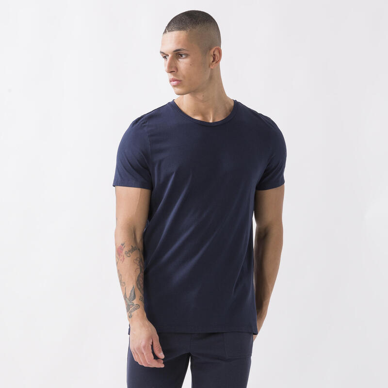 T-SHIRT MONDE DYNAMIQUE EN JERSEY BLU NAVY COTON