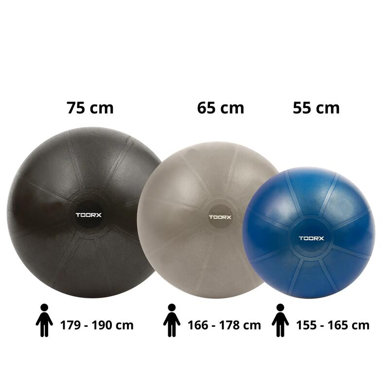 Ballon De Gym Spirit TCR 55cm Avec Pompe - Siège De Bureau Fitness