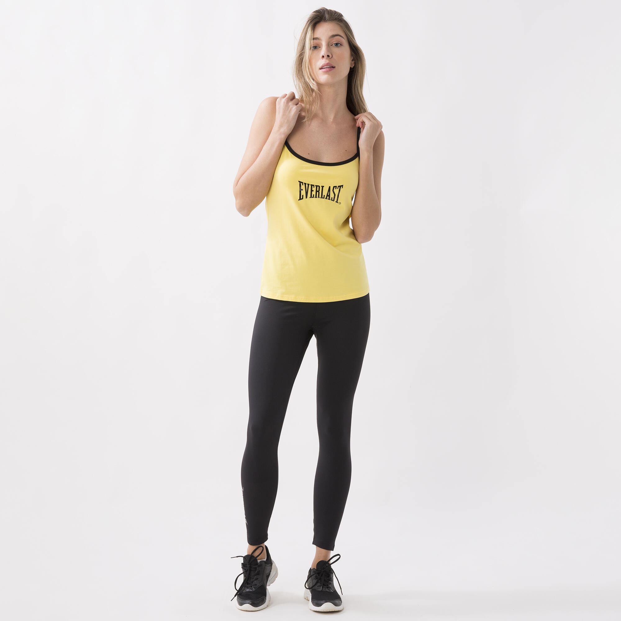 CAMISETA BÁSICA EN JERSEY ELÁSTICO AMARILLO LIMÓN ALGODÓN, MODAL, ELASTANO 3/6