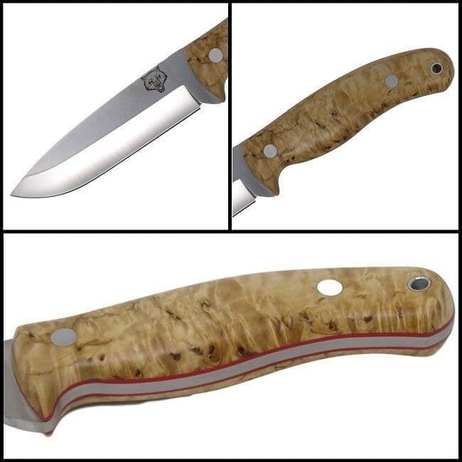 TBS Outdoor Timberwolf Camp knife - DELUXE Edition- Curly Birch