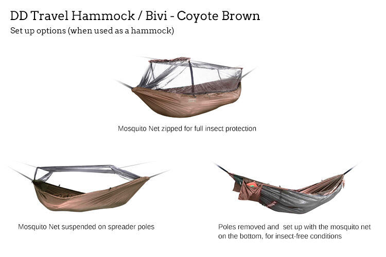 DD Hammocks Travel hangmat/Bivi – Coyote Brown 6/6