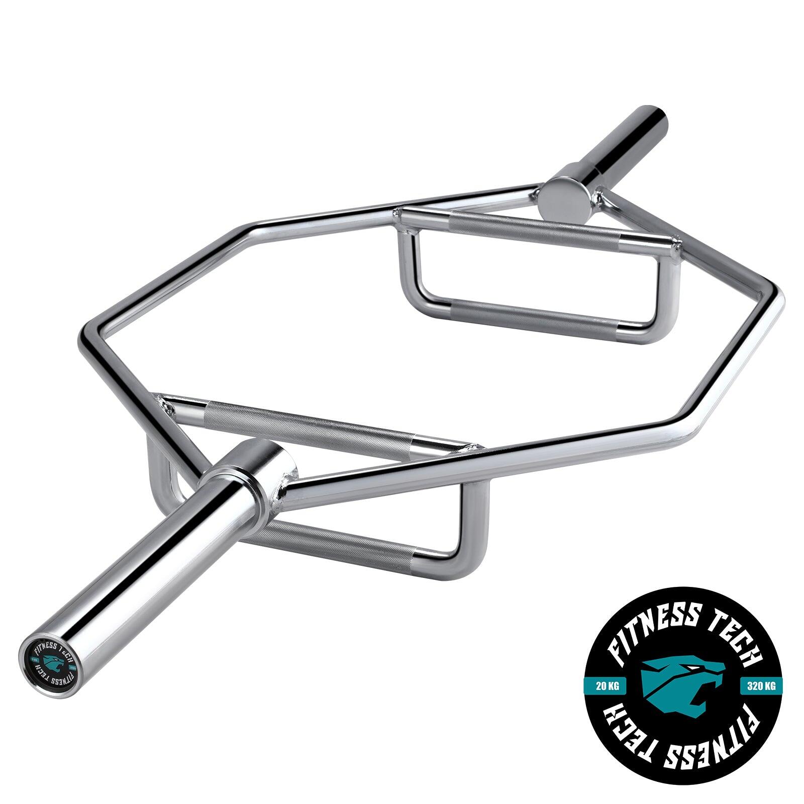 Fitness Tech - Barre Olympique Hexagonale Pour Squats Fitness Tech 50 Mm 700 Lb / 320 Kg - Barre D'Haltérophilie - Gris - 20 Kg - Decathlon