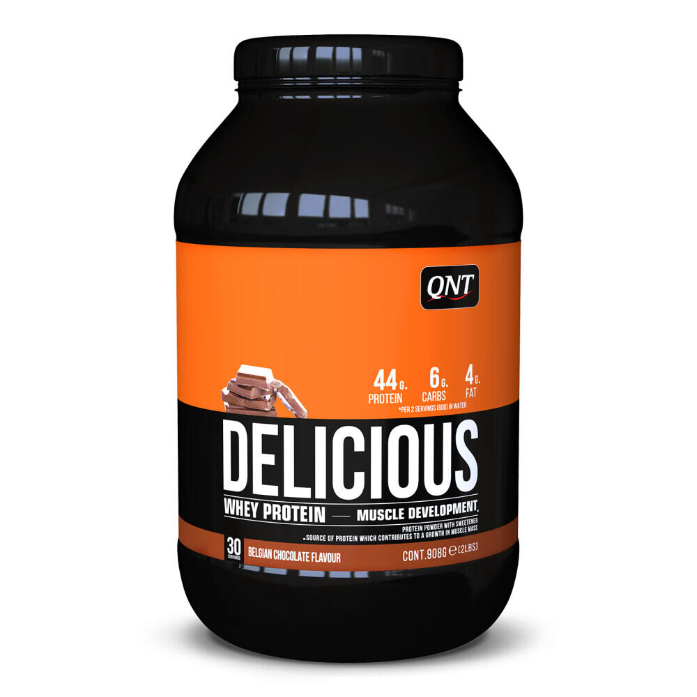 QNT Delicious Whey Protein Powder - Belgische Chocolade - 908 g