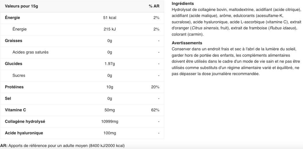 Collagène - Collagen Care - Framboise 390g 2/3