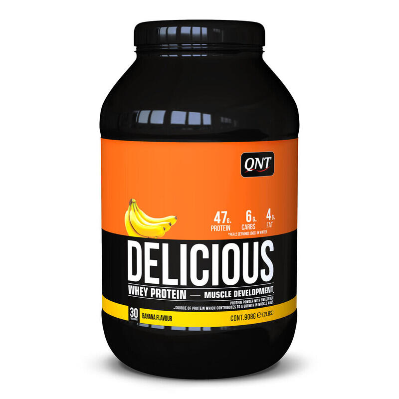 Delicious Whey Protein Powder - Banana - 908 g Exclusivo Online                                   6 cores disponíveis
 44,99€  Preço por quantidade 49,99€kg QNT Delicious Whey Protein Powder - Banana - 908 gVendido e expedido por: Outdoor Lux    