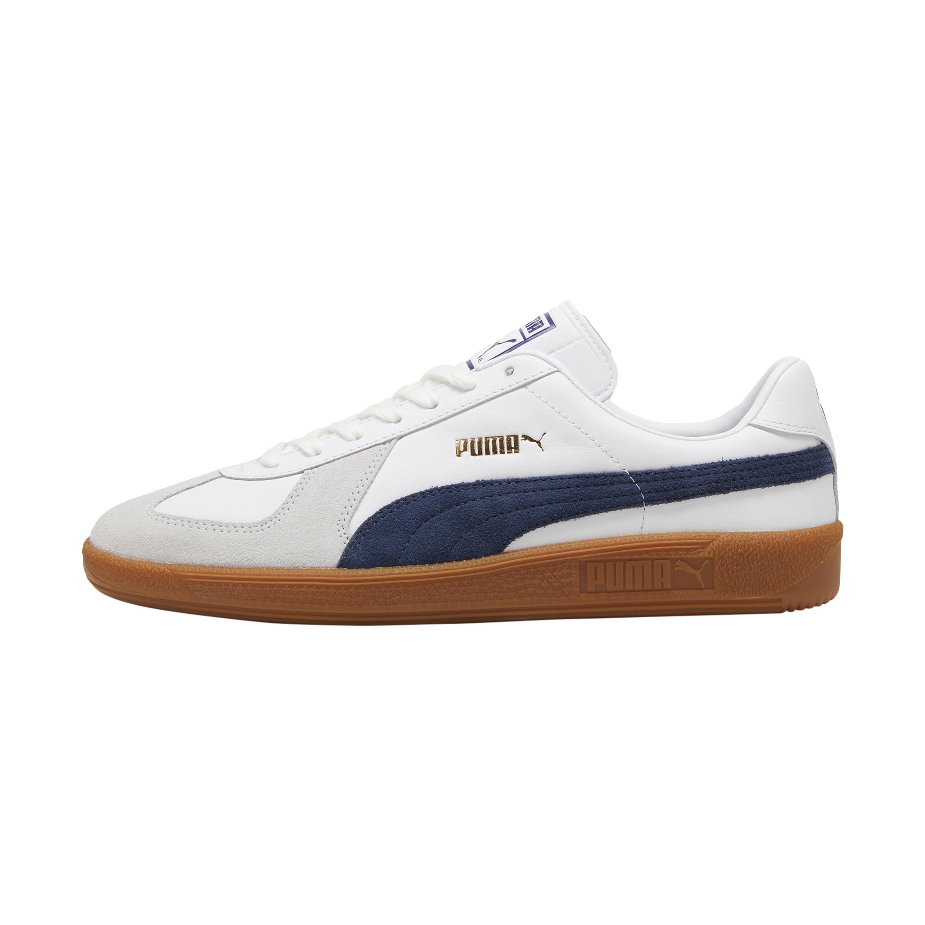 Puma - Basket Basse Cuir Puma Army Trainer - Homme - Chaussures De Sport - Blanc|noir - 44 - Decathlon