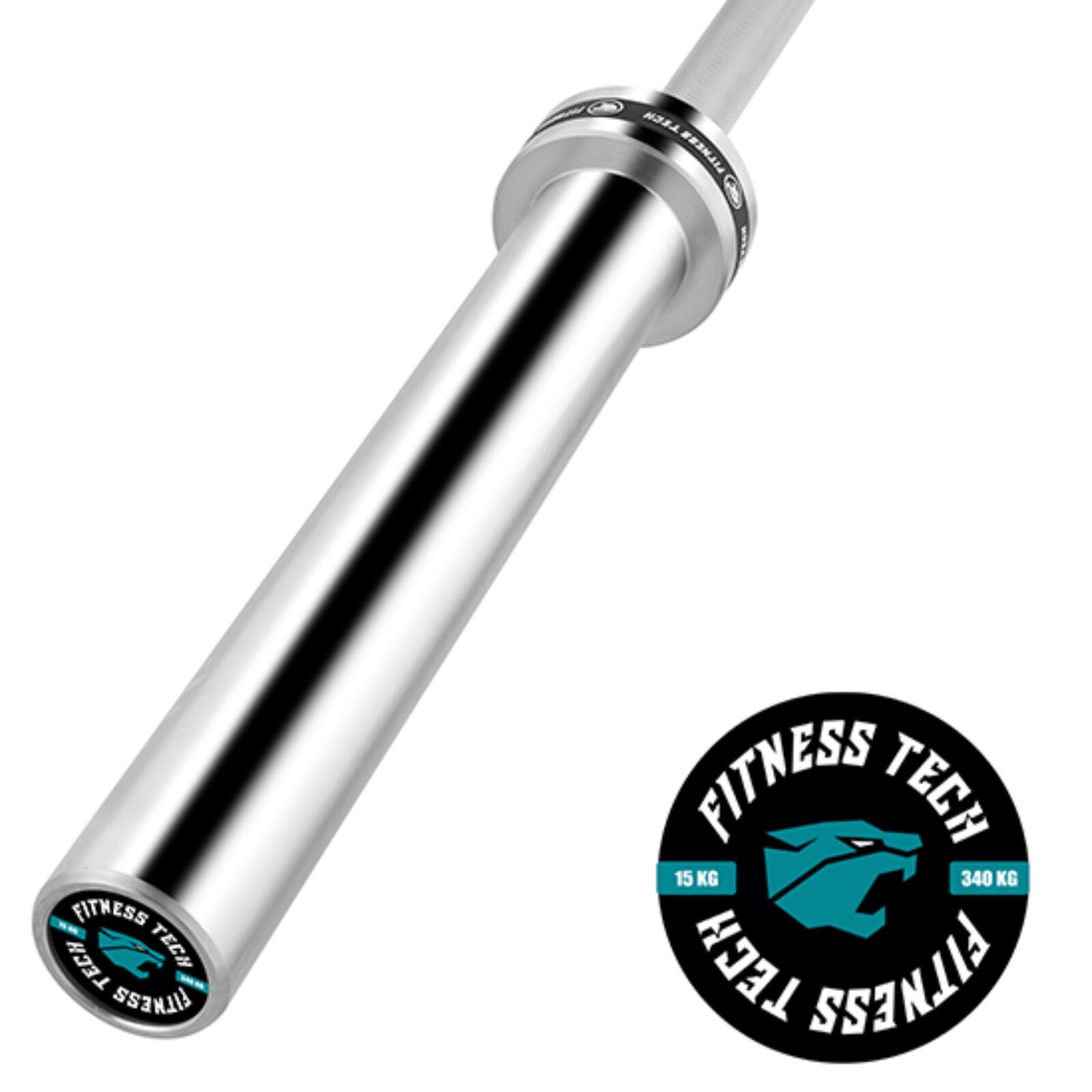 FITNESS TECH Barra Olímpica Musculación Fitness Tech 200cmx50mm 4 Rodamientos