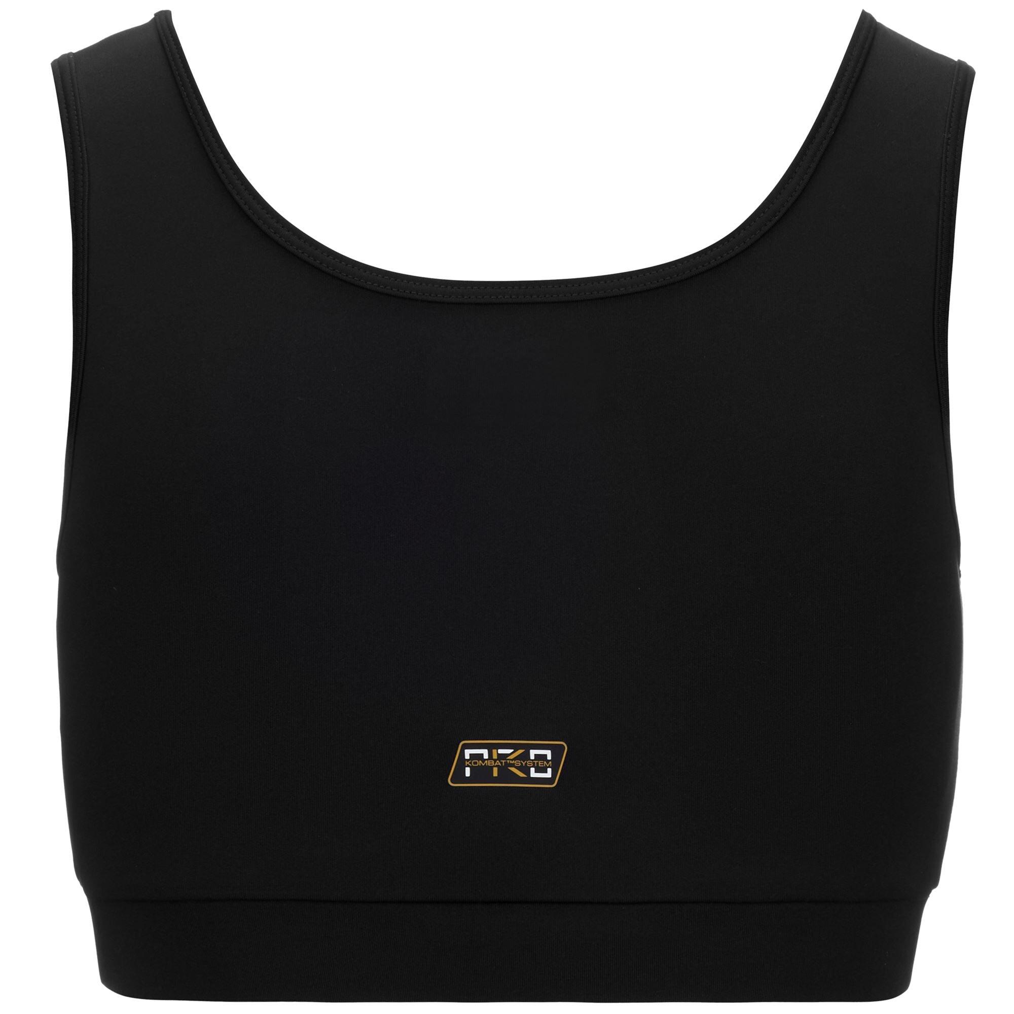 t-shirt corta da donna in poliestere nero da fitness 3/7