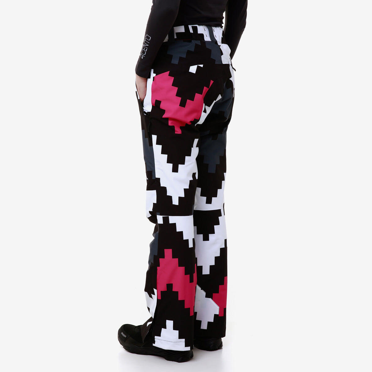 Pantaloni tuta da donna in poliestere nero da sci 6/7
