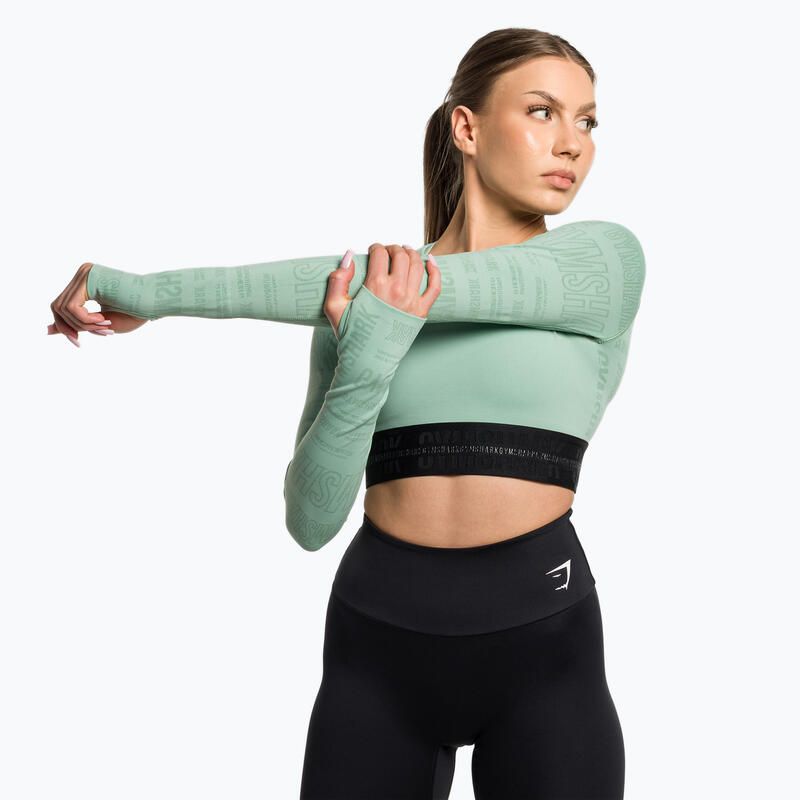 Top de antrenament cu mâneci lungi pentru femei Gymshark Vision Crop Top