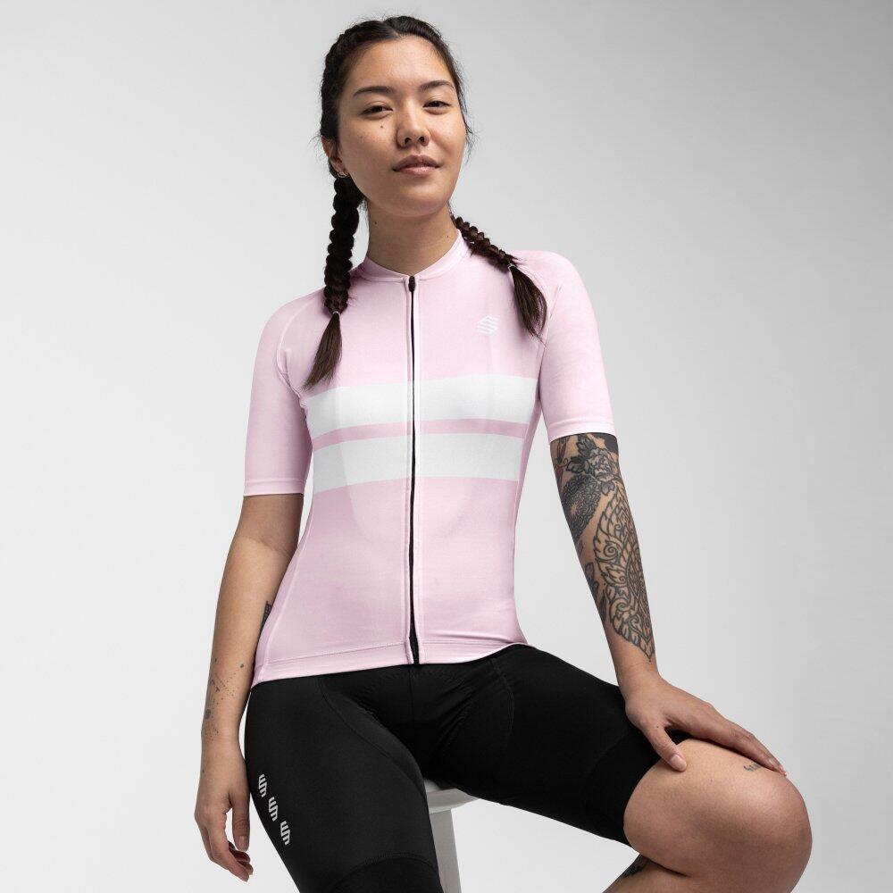 Women's short-sleeved cycling jersey M2 Dalsnibba Rose Bonbon