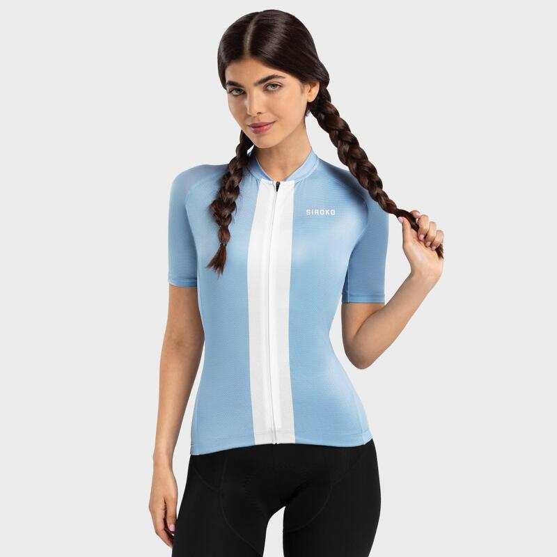 Maillot vélo ultraléger femme Cyclisme M3 Caleta Bleu électrique