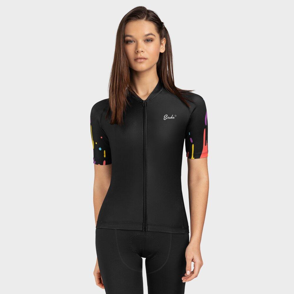 Women's short-sleeved cycling jersey M2 Aquarelle Black