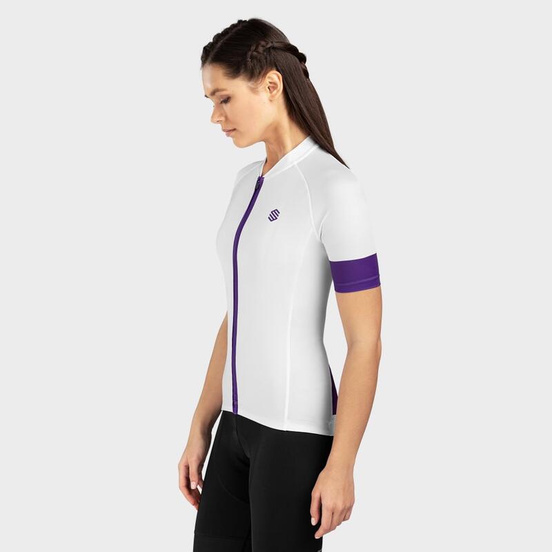 Maillot vélo manches courtes femme Cyclisme M2 Malbun Blanc