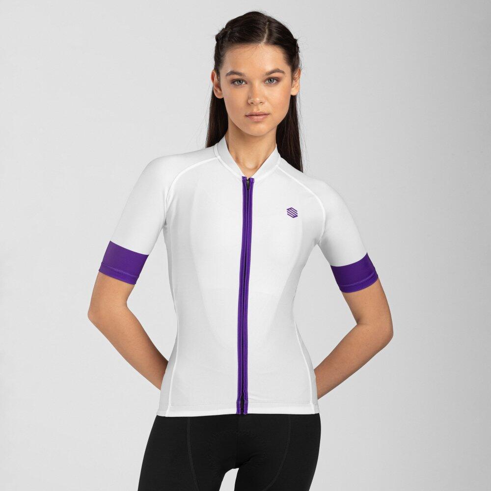 Women's short-sleeved cycling jersey M2 Malbun White