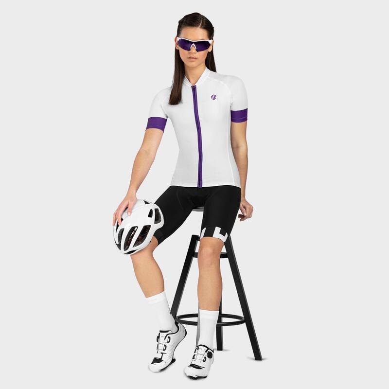 Maillot vélo manches courtes femme Cyclisme M2 Malbun Blanc