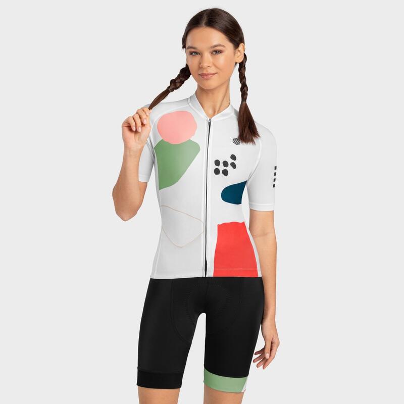 Maillot vélo manches courtes femme Cyclisme M2 Tulpen Blanc