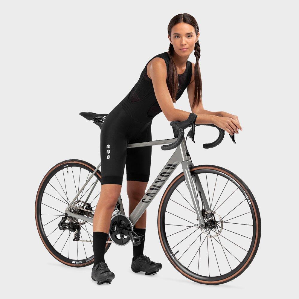 Cuissard vélo court femme Cyclisme Kaufmann Noir