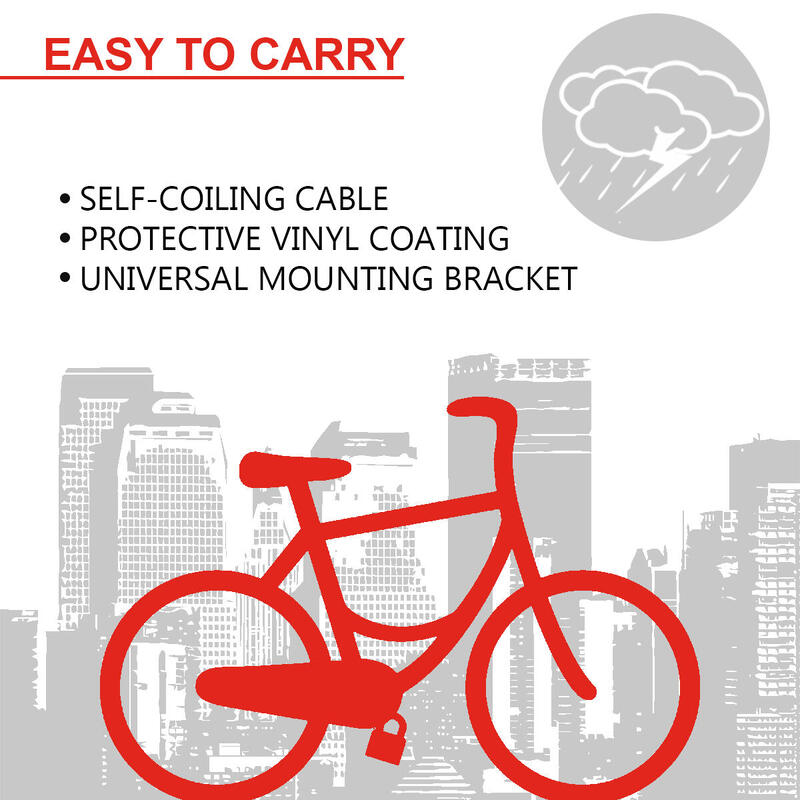 Câble Antivol Vélo [1,8m] [Combinaison] [Support Fixation Vélo] 8190EURDPRO