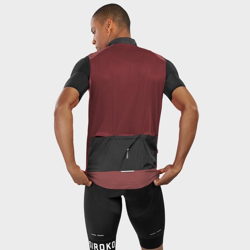 Chaleco cortavientos ciclismo hombre V1 Sundust SIROKO Rojo Cobrizo