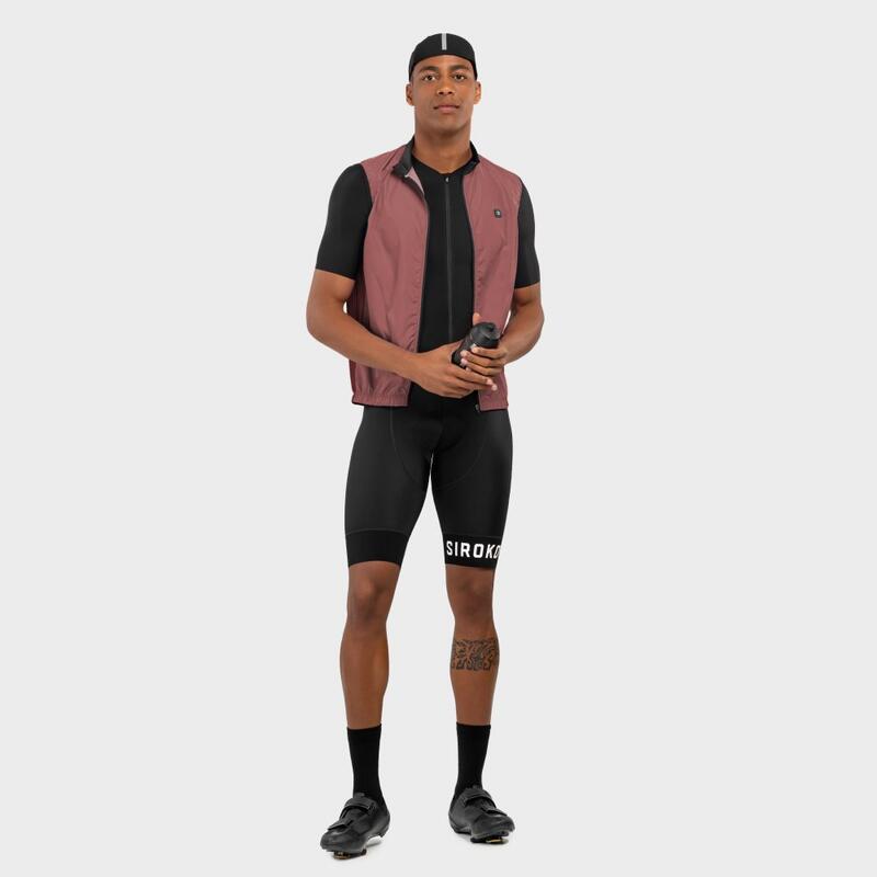 Gilet antivento da ciclismo da uomo V1 Sundust SIROKO Rosso Rame