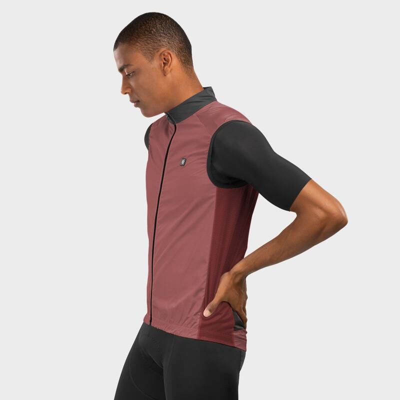 Gilet vélo coupe-vent homme Cyclisme V1 Sundust Rouge Cuivré