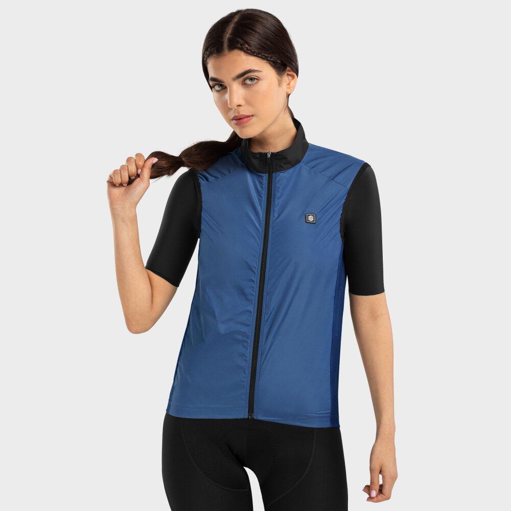 Women's Cycling V1-W Windproof Vest Navy Blue Navy