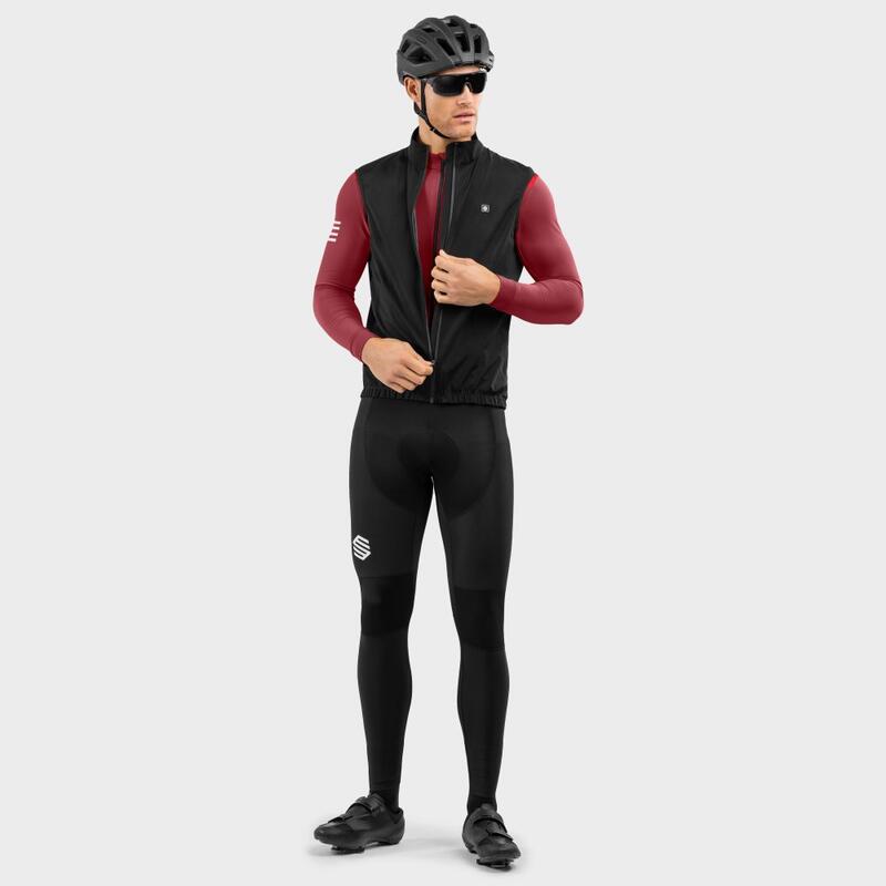 Chaleco cortavientos lluvia ciclismo hombre SRX Pro Layer Siroko Negro