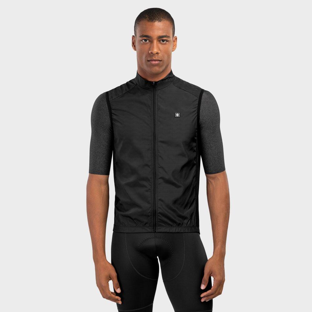 Chaleco cortavientos ciclismo hombre V1 Blaast SIROKO Negro Decathlon