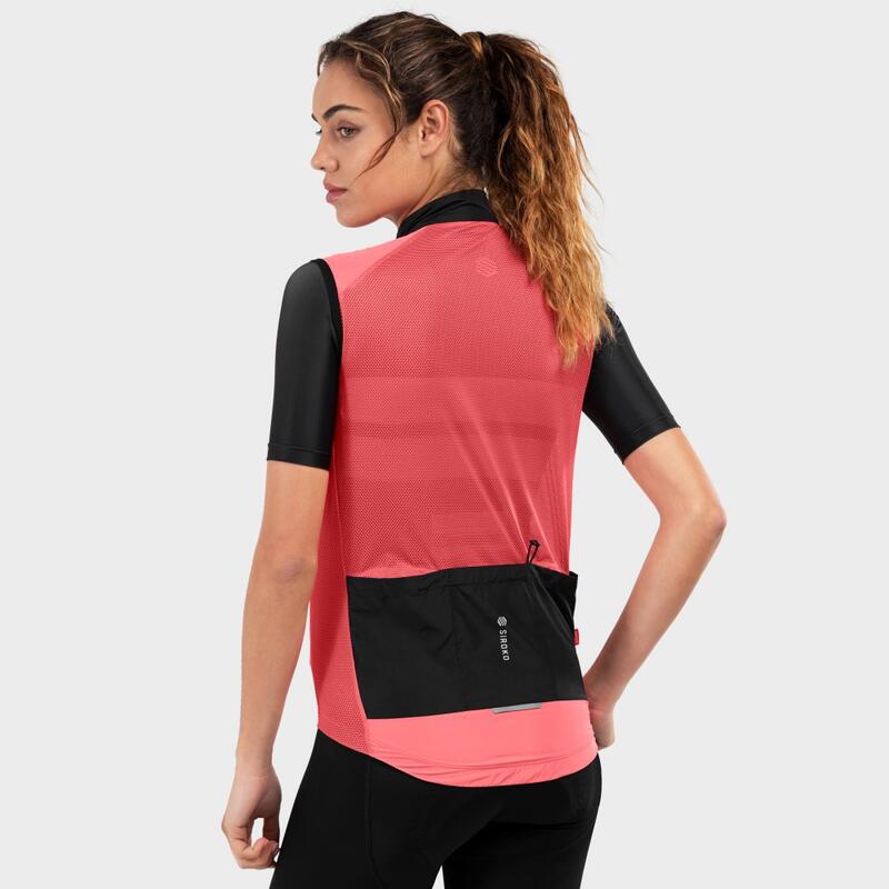 Chaleco cortavientos ciclismo mujer V1-W Cancano SIROKO Coral