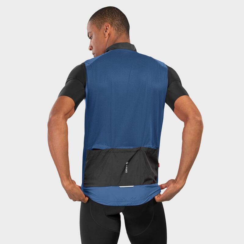 Gilet vélo coupe-vent homme Cyclisme V1 Marine Bleu Marine