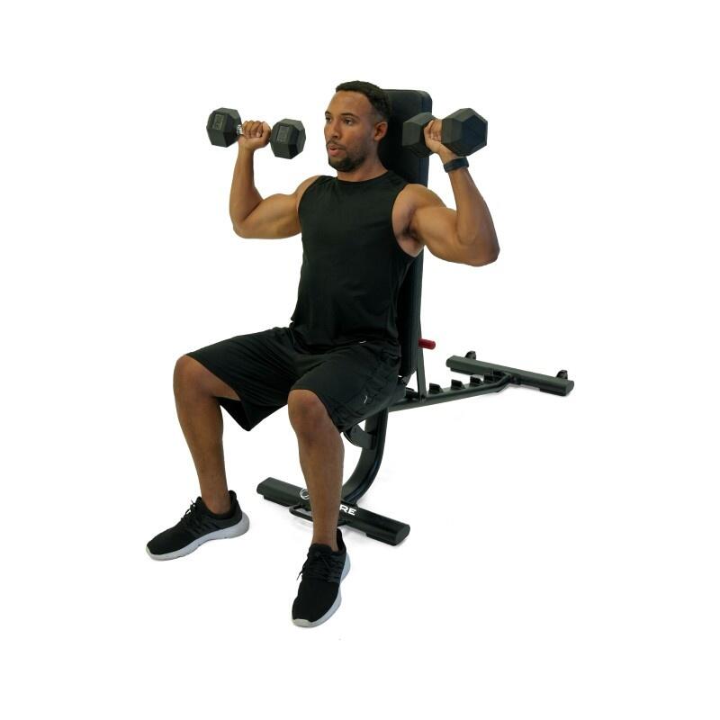 Bodyrhythm Hantelbank – Verstellbar, 590 Kg Tragkraft, 9 Rücken- & 4 Sitzpositionen – Für Heim- & Garagen-Fitness