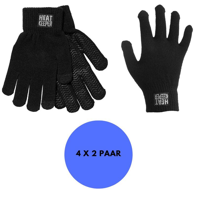 Heatkeeper - Gants de sport thermo enfants - Noir - 4 paires